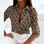 Novalie | Classic Collared Printed Blouse