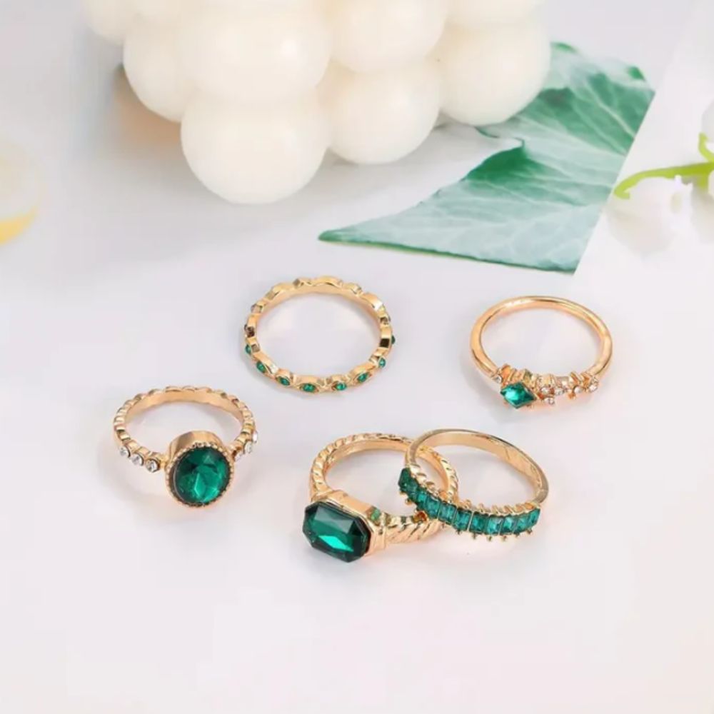 Zarina | Emerald Ring Set